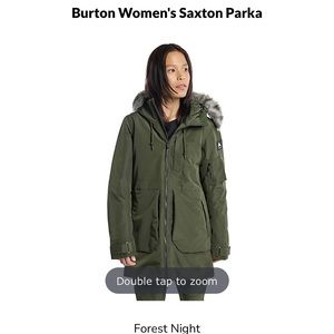 Burton Saxton Parka with floral print lining.